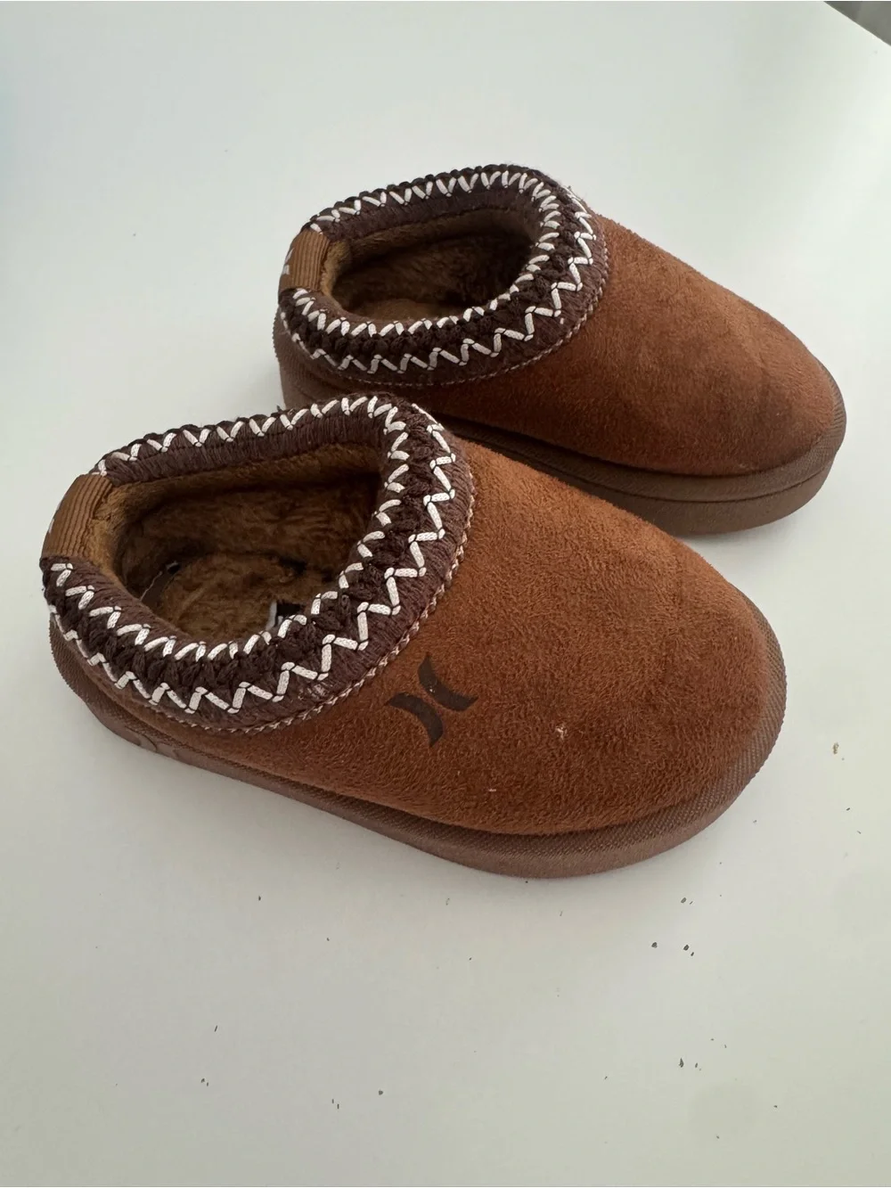 Kids Cozy Brown Slip-On Slippers